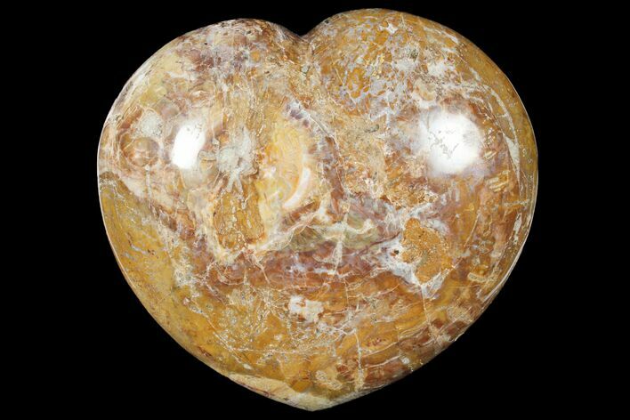 Large, Polished, Triassic Petrified Wood Heart - Madagascar #133618